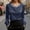X-Blue615, variant on YMNXA Women's T Shirt Long Sleeve Round Neck Solid Color Pearl Embellishment Comfortable Fashion Elegant Satin Top For Casual Daily Wear,Black,L