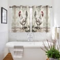 thumbnail image 3 of White Chicken Rustic Kitchen Curtains Short 54 Inch Length, Vintage Floral Oil Painting Grommet Top Bedroom Living Room Curtains, Light Filtering Cafe Curtain Drapes 2 Panels Set 84''x54'', 3 of 9