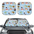 thumbnail image 2 of Disketp 2 Piece Kawaii Sushi (2) Pattern Windshield Sunshades,Folding Windshield Sun Shade For Car Suv Trucks Sedan,Blocks Uv Rays Sun Visor Protector-Small, 2 of 7