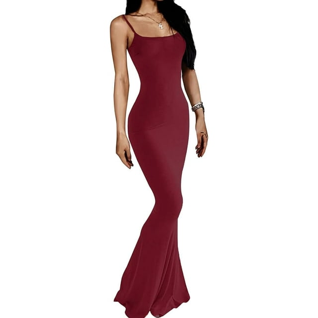Robe Longue Décontractée pour Femme, Aguichant, Sans Manches, Dos Nu, Moulante, Maxi, Été 2023, Ajustée, Élégante