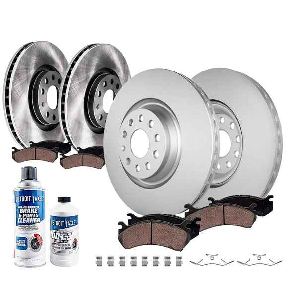 Detroit Axle - Brake Kit for Volkswagen Atlas 2018, Disc Brake Rotors Ceramic Brakes Pads with Hardware Replacement : 13.19" inch Front Rotor 12.20" inch Rear Rotor