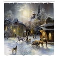 thumbnail image 3 of Ambesonne Colorful Shower Curtain, Winter Rural Landscape, 69"Wx84"L, Multicolor, 3 of 5