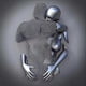 thumbnail image 3 of Nuevo 2023 amor corazón gris-3d arte pared Metal figura escultura pareja colgante pintura para el hogar Changzhao, 3 of 4