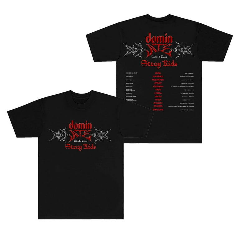 Stray Kids dominATE 北米グッズ メンバープリントTシャツM Stray Kids dominATE 北米グッズ メンバープリントTシャツS