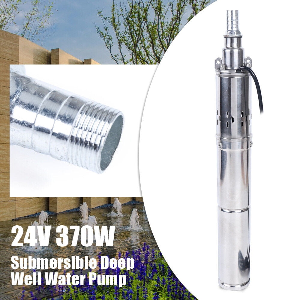 370W 24V Solar Water Pump Deep Well Solar Submersible Pump head 65m stainless