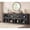 Black, variant on Extra Long Arched 78.7" Console Tables for Entryway, 3-Tier Sofa Table with 4 Drawers & Open Shelves, Narrow Long Accent Table for Living Room Hallway, Grey