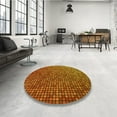 thumbnail image 3 of Ahgly Company Indoor Square Patterned Neon Orange Area Rugs, 6' Square, 3 of 6