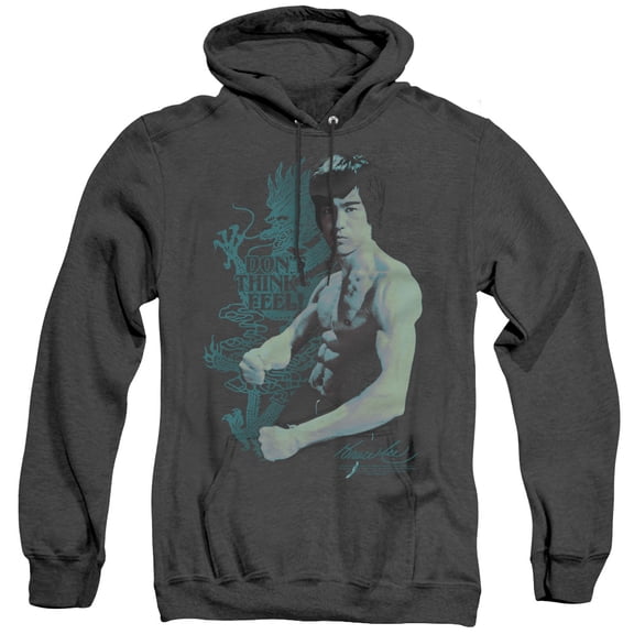 Bruce Lee Feel Adult Heather Hoodie Sweatshirt Black