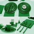 thumbnail image 4 of Green Paper Plates Party Supplies,Green Plate Disposable Dinnerware Sets,168pcs Plates and Napkins Party Supplies for St. Patrick's Mardi Gras Birthday Decorations Serve 24, 4 of 15