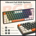 thumbnail image 3 of LexonElec T60PRO 60% Mechanical Keyboard and Mouse Combo+Coiled USB C Cable, Compact RGB LED Backlit Keyboard, Clicky Blue Switch, 6400 DPI Programmable RGB Mouse for PC Mac Gamer(Gray&Orange), 3 of 9