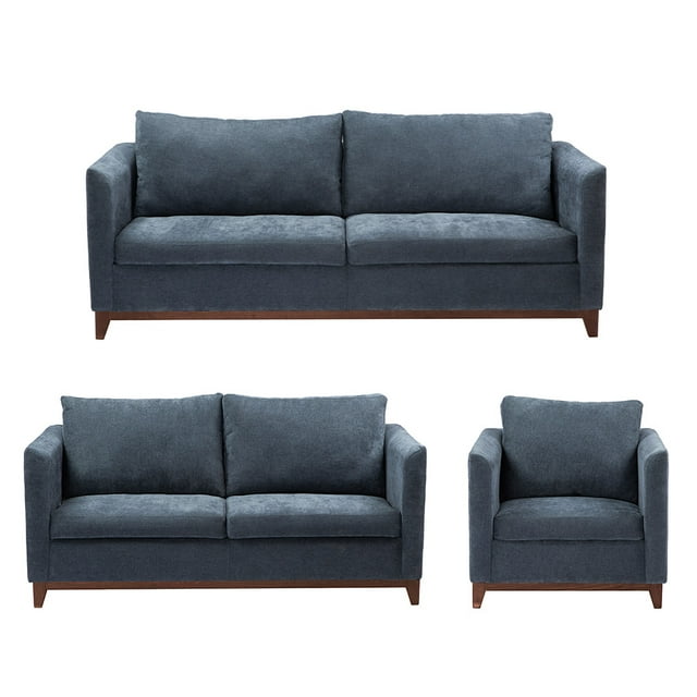 Sala 3-2-1 Dicasa Oslo (Sofá, Love Seat y Sillón) Azul para Sala