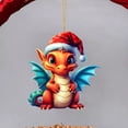 thumbnail image 4 of Adornos Navideños De Dragón Estatua de bebé dragón acrílico hecho a mano figuras de dinosaurios dibujos animados (naranja), 4 of 6