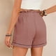 thumbnail image 3 of MKLEKYY Pantalones Cortos para Mujer, Moda de Primavera y Verano, Color Liso, Cintura Alta, Bolsillos, Holgados, Pierna Ancha (2), 3 of 4