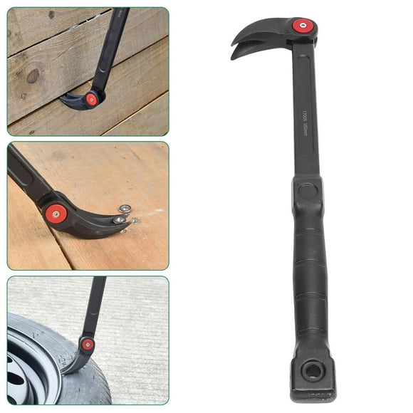 Pry Bar Tool, 180 Rotation Tire Pry Tool 14 Inch Size Rugged Multifunctional High Toughness for Construction Tasks