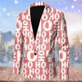 thumbnail image 2 of Men Christmas Snowflake Santa Printed Pocket Lapel Button Suit Jacket Suit, 2 of 4