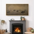thumbnail image 5 of IDEA4WALL Extra Large Framed Canvas Print Wall Art Bison Herd Fine Art Moody Landscape with Buffalo Silhouettes in Mist Wall Decor Oversized Artwork for Living Room - 60"x30", 5 of 5