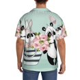 thumbnail image 5 of Sigee Cute Panda Print Men's Shirts Casual Button Down Short Sleeve Summer Beach Shirt Hawaiian Vacation Shirts Tee Shirt-Small, 5 of 7