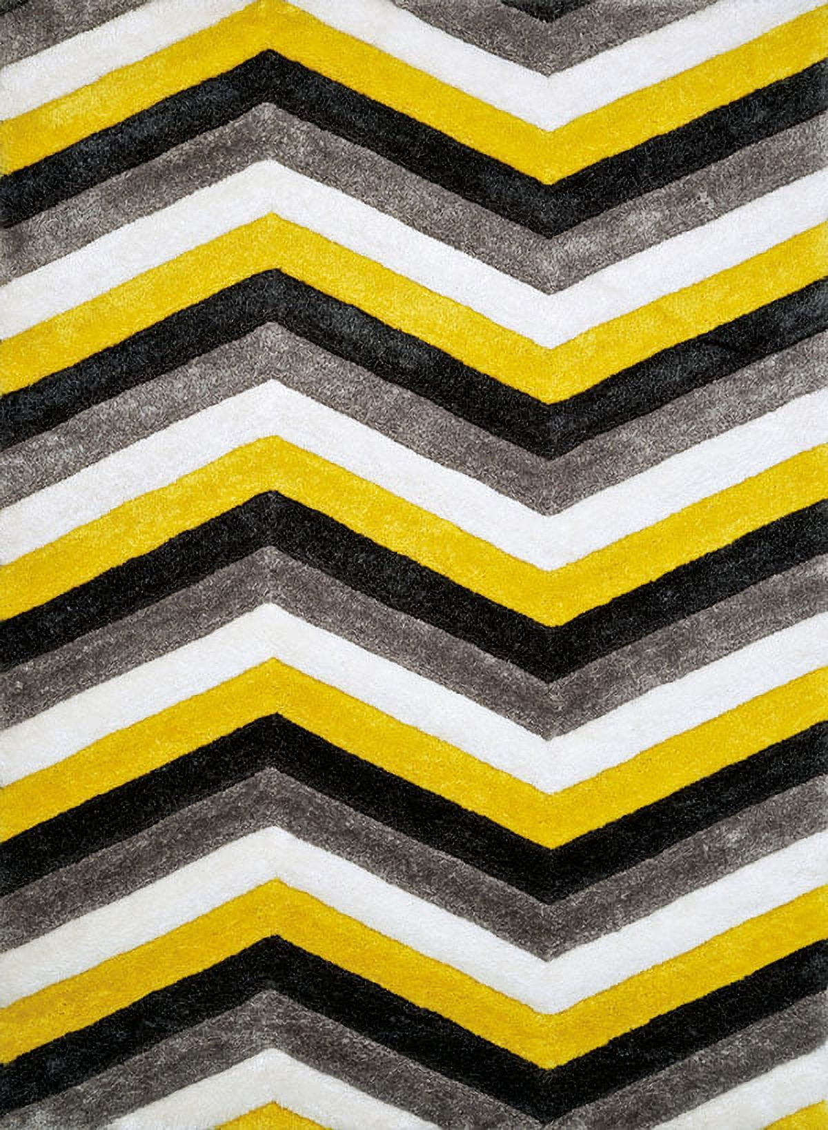 United Weavers Veria Zig Zag Shag Geometric Area Rug, Yellow, 7'10" X 10'6"