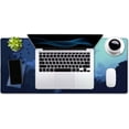 thumbnail image 4 of Blue Ocean Big Turtle Desk Mat, Under The Sea Peaceful Extra Large Desk Mat, Extended Mouse Pad Cute, Gaming Desk Mat 35.4" x 15.7", Large Non-Slip Rubber Base Mousepad with Stitched Edges, 4 of 6