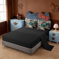 thumbnail image 3 of Erosebridal Adults Western Cowboys 7-Piece Twin Bedding Sets,Country Theme Bohemian Exotic Style Bedding Comforter Set For Men Boys,Reversible Black, 3 of 7