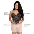 thumbnail image 3 of Vestido Popilush de encaje con corsé ajustado a media pierna negro, 3 of 5