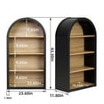 thumbnail image 3 of HIUU Black Arched Bookshelf,Modern Small Bookcase,Mid-Century Modern Curved Book Shelf,Arched Display Cabinet with Open Shelf for Bedroom, Living Room, 3 of 8