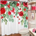 thumbnail image 4 of Valentines Day Shower Curtain, 72"X72" Floral Valentine Shower Curtain, Valentines Bathroom Decor, Valentines Day Bathroom Set with Hooks, Rose Shower Curtain, Cortinas de Baño de San Valentin, 4 of 6