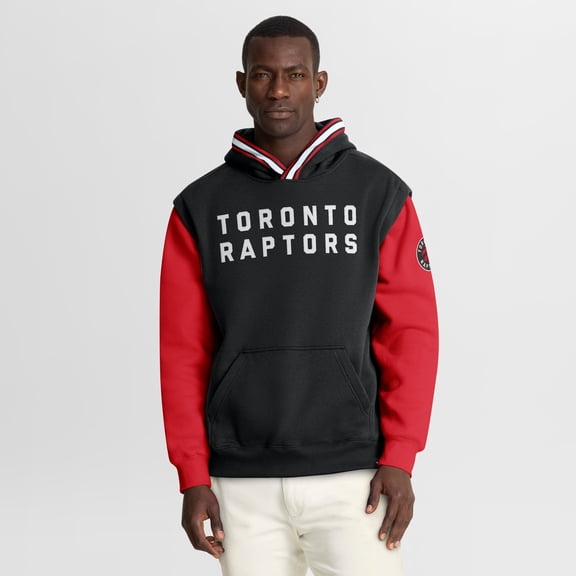 Men's Fanatics  Black/Red Toronto Raptors Half Court Shot Clock Fastbreak Hoodie