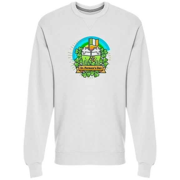 St Patricks Day Doodle Sweatshirt Men -Image by Shutterstock, Male 3X-Large