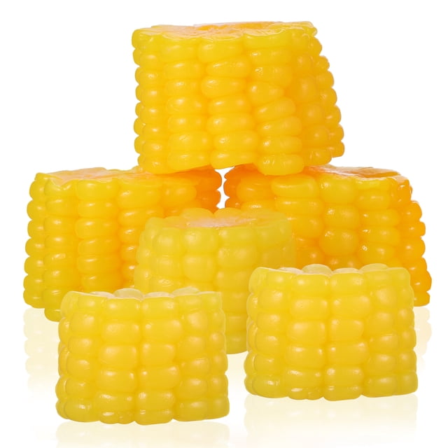 MasteelfCA 6pcs Artificial Corn Cut Props Realistic Food Props Fake Corn Slices Kids Toys Display Decorations