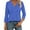 Blue, variant on Liher 3/4 Sleeve T-shirt for Women Casual V Neck Basic Top Solid Color Dressy Tee White Loose Fit Blouse Clothes Size XL