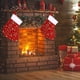 thumbnail image 4 of Mini medias navideñas, estrella de copo de nieve brillante con tejido de felpa Afortunado Sencillez, 4 of 5