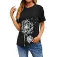 thumbnail image 4 of ZXSXSY Women Crew Neck Short Sleeve Dandelion Printed Top, 4 of 7