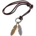 thumbnail image 1 of Collier en Faux Cuir Collier Pendentif en Plumes Collier Pendentif Réglable, 1 of 10