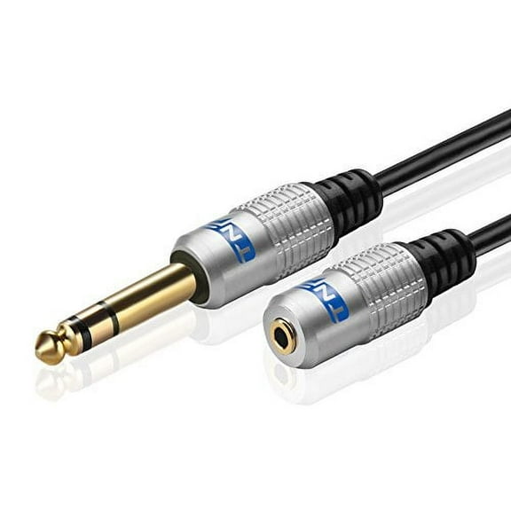 Tnp Products Tnp Premium 6.35Mm 1/4" To 3.5Mm 1/8" Cable Adapter (3Ft) - Male To Female Trs Stereo Audio Jack Plug Wire Cord Bi-Directional With Gold Plated Connector For Ipod, Laptop, Home Theater,