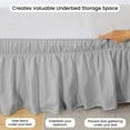 thumbnail image 3 of CCNY Wrap Around Bed Skirt Twin XL Light Gray Color 12" Drop Length Tailored Drop Easy to fit Adjustable Eastic Belt- Microfiber Bed skirt, 3 of 6