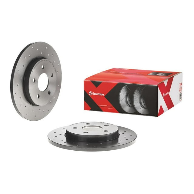 Fits 2002-2008 Jaguar X-Type Brembo Brake Rotor 0897341XC02 Xtra; Solid Cross Drilled; One Piece Design; Wheel Bolt Pattern 5 x 107.95 Millimeter; 151 Millimeter Hat Inside Diameter