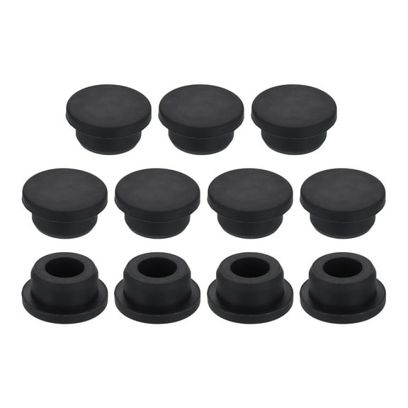 11Pack Silicone Hole Plug, Waterproof Round Rubber Stoppers Bottle Seal Plugs Tube Pipe End Caps for 22mm/0.87" Hole for for Bathtub Bottle, Black