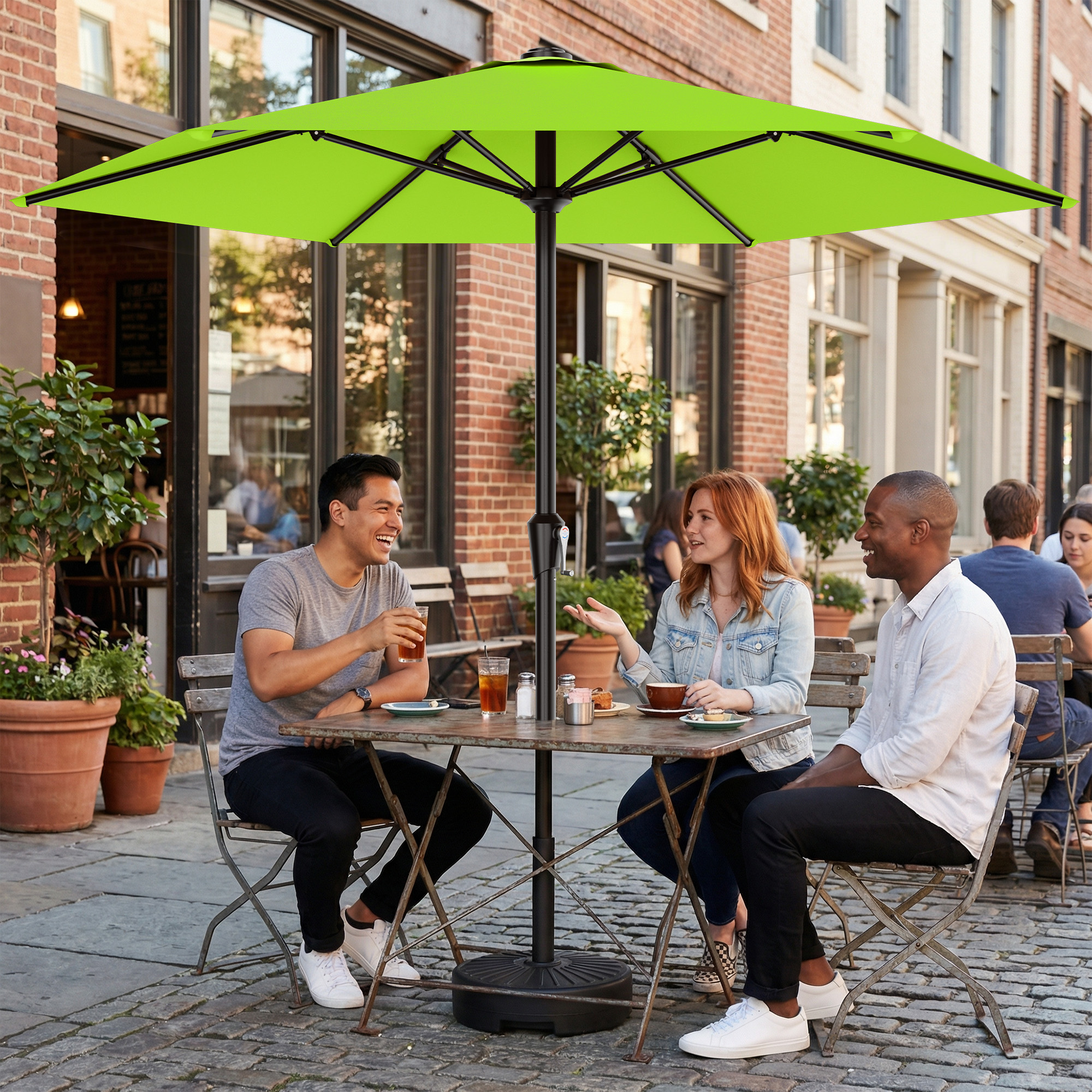 Easthome 9 Ft Patio Umbrella With Crank, Apple Green photo 8