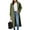 Army Green, variant on Women Double Breasted Long Trench Coat Windproof Lapel Casual Fall Overcoat