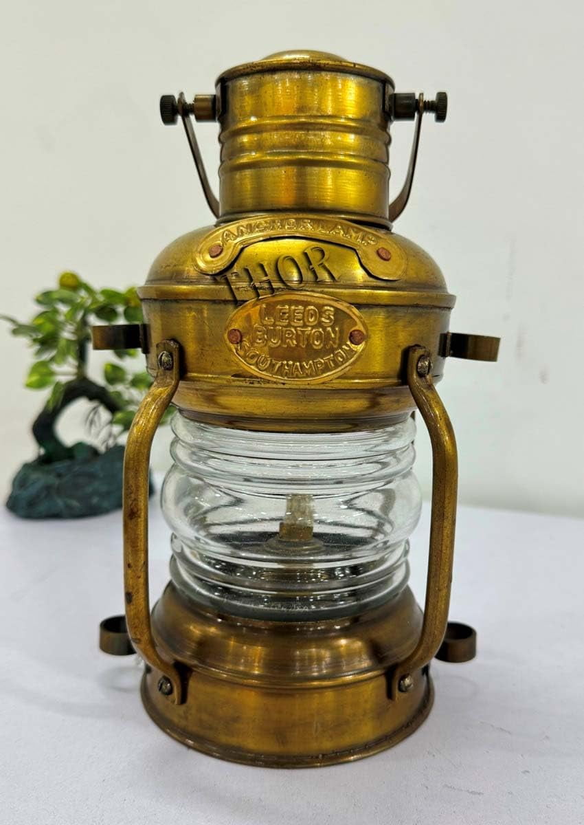 Maritime Nautical Brass Lighthouse Lantern Ship Lamp Oil Lantern Antique Brass Vintage Home Decor Lantern Lamp Vintage Reproduction