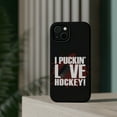 thumbnail image 4 of DistinctInk Tough Case for Apple iPhone 13 MINI (5.4" Screen), Compatible with MagSafe Charging - I Puckin' Love Hockey, 4 of 6