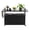 Black, variant on Outdoor Wicker Bar Cart, Grill Table with Storage Cabinet & Glass Top, 360° Swivel Casters, Multifunctional Beverage Cart for Kitchen Prep, Lawn & Garden, Black