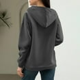 thumbnail image 4 of Inglocry Womens Zip Up Hoodies Oversized Fall Sweatshirts 2025 Cute Y2K Long Sleeve Fleece Jackets Winter Clothes With Pockets Dark Gray 2XL, 4 of 4