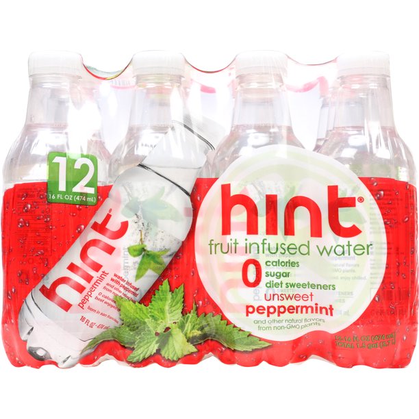 Hint Water Peppermint (Pack of 12) 16 Ounce Bottles, Pure Water Infused