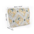 thumbnail image 2 of 1 Pc Bolsa de Maquillaje Floral Portátil para Mujeres para Actividades al Aire Libre Viaje Amarillo Gris Lona, 2 of 3