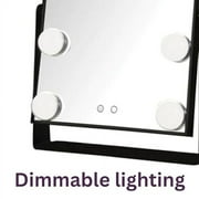 Jerdon 11.5 inch x 15.75 inch Rectangular Makeup Mirror,Black Frame, Multiple LED Light Settings - Model JHW100B