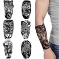 thumbnail image 4 of 12 piezas/set de pegatinas de tatuaje realistas de león, tigre y lobo, resistentes al agua, para el cuerpo, tatuajes temporales de animales para el brazo Qinhai, 4 of 4