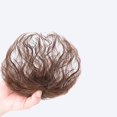 thumbnail image 1 of DPWOUM Piezas de peluca marrón para la parte superior de la cabeza Cabello rizado Reemplazo de postizo esponjoso Clip sin costuras en la parte superior Wiglet para mujeres Postizos de cabello fino Pel, 1 of 2
