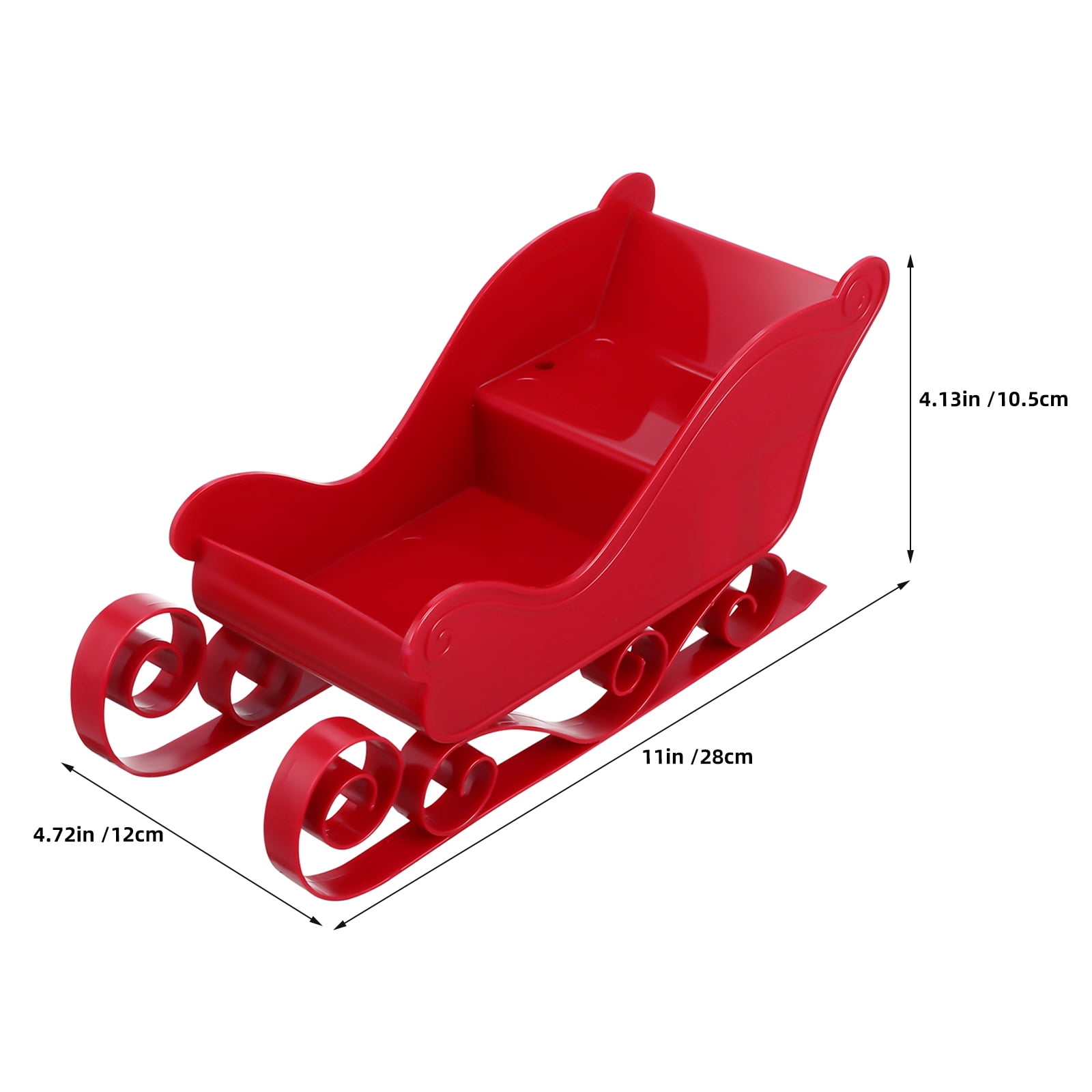 OUNONA 4-Piece Red Holiday Sleigh Decorations for Christmas Party Table Centerpiece and Festive Stocking Stuffers